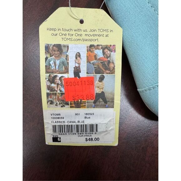 NWT Toms Classic Slip Ons in Canal Blue Size 6 - Picture 5 of 6